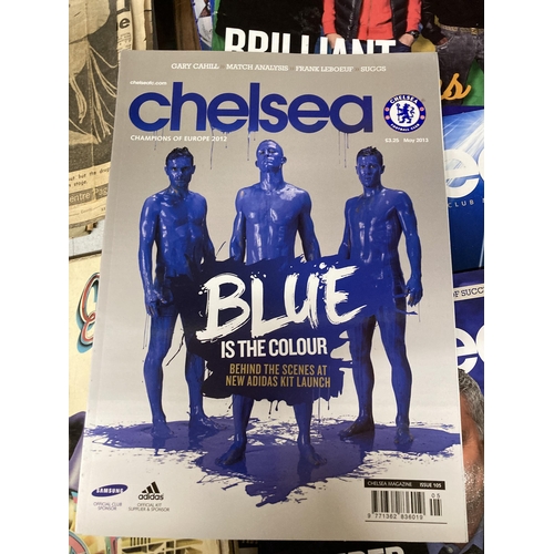 1045 - FORTY CHELSEA FC GLOSSY MONTHLY MAGAZINES