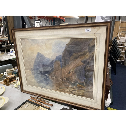 982 - A LARGE VICTORIAN WATERCOLOUR BY VAMOS MIDDLETON 1902