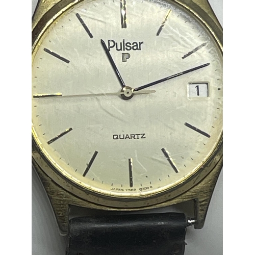 652A - A PULSAR WRIST WATCH SEEN WORKING BUT NO WARRANTY