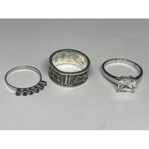 687 - FIVE SILVER RINGS