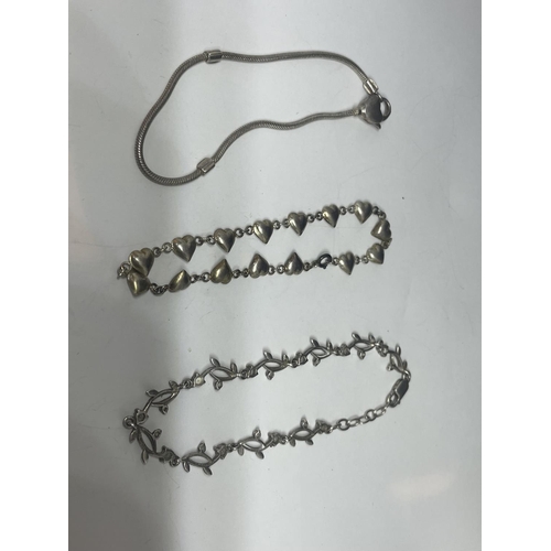 688 - SIX SILVER BRACELETS