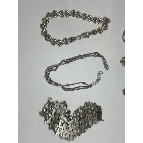 688 - SIX SILVER BRACELETS