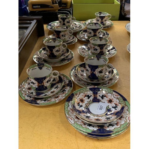 927 - A COLLECTION OF VINTAGE ROYAL STAFFORD CUPS, SAUCERS AND SIDE PLATES