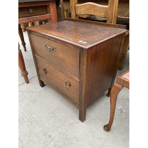 2934 - A VICTORIAN MAHOGANY DINING CHAIR, PAIR OF EDWARDIAN BEDROOM CHAIRS AND OAK BEDSIDE LOCKER WITH DRAW... 