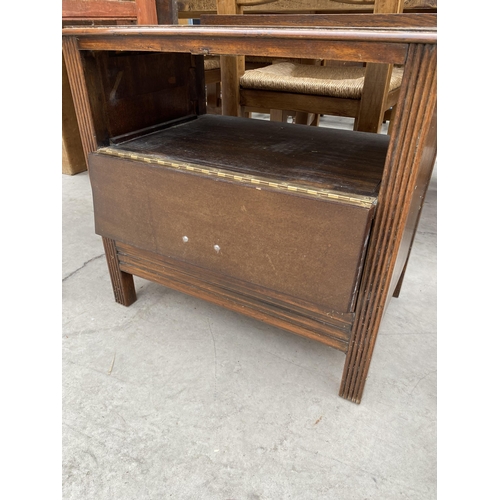 2934 - A VICTORIAN MAHOGANY DINING CHAIR, PAIR OF EDWARDIAN BEDROOM CHAIRS AND OAK BEDSIDE LOCKER WITH DRAW... 