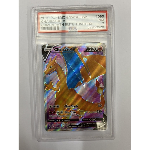 A GRADED POKEMON CARD - 2020 CHARIZARD V CHAMPIONS PATH - PSA GRADE 7