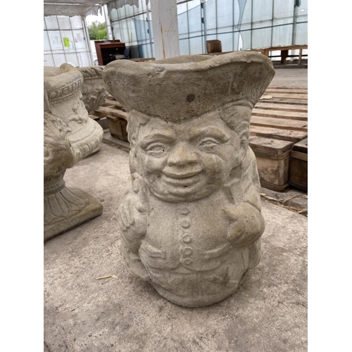 133 - A LARGE CONCRETE TOBY JUG PLANTER NO VAT