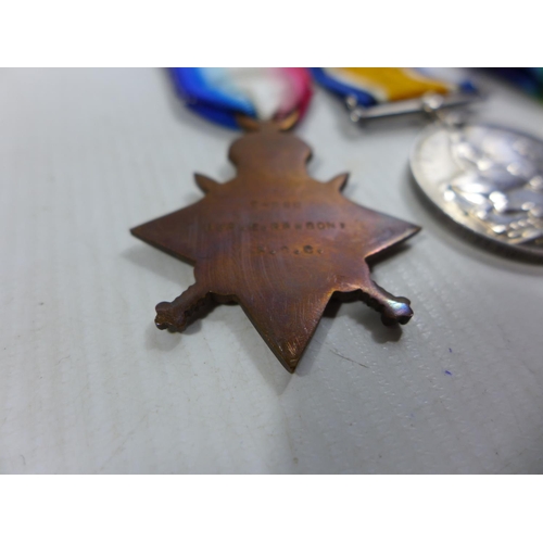 342 - A WORLD WAR I TRIO MEDAL GROUP AWARDED TO 5-866 DRIVER E RAWSON OF THE ARMY SERVICE CORPS