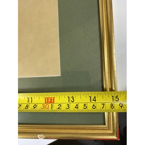 371 - A GILT FRAMED WATERCOLOUR OF A MAN, LABEL TO REVERSE 'MOZART: II SERAGLIO, OSARUN, KEEPER OF THE HAR... 