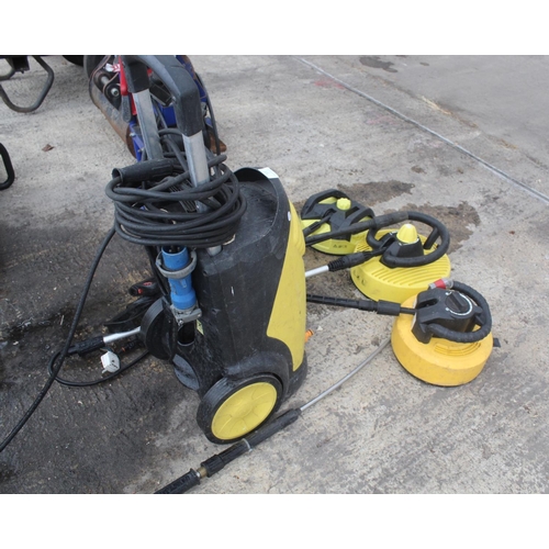 11 - KARCHER POWER WASHER WITH 3 PATIO CLEANERS  NO VAT