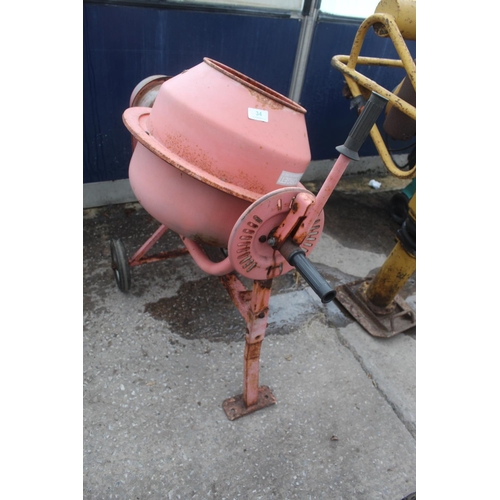 34 - A POWERCRAFT 50 LITRE ELECTRIC CEMENT MIXER   NO VAT