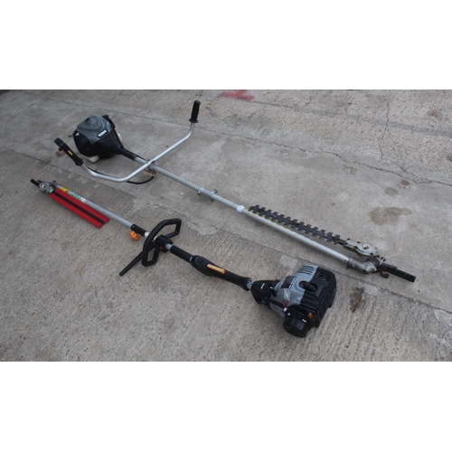 47 - A TITAN LONG REACH PETROL HEDGE CUTTER AND BAUKER LONG REACH PETROL HEDGE CUTTER  + VAT