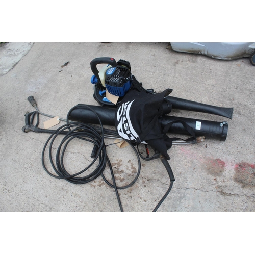 61 - MAC ALLISTER BLOWER & A  JET WASH HOSE  NO VAT