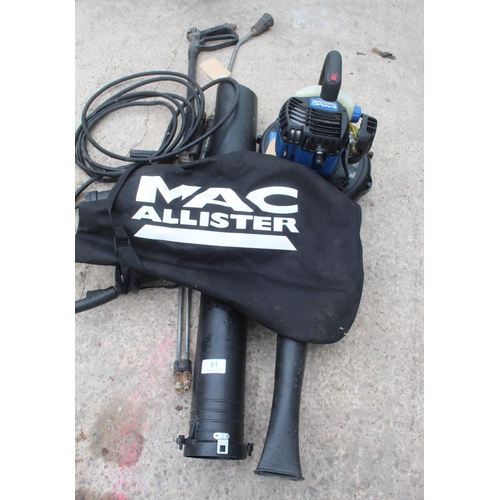 61 - MAC ALLISTER BLOWER & A  JET WASH HOSE  NO VAT