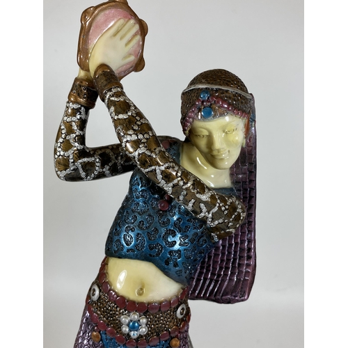 11 - AN ART DECO STYLE FIGURE OF A FEMALE DANCER, HEIGHT 40CM