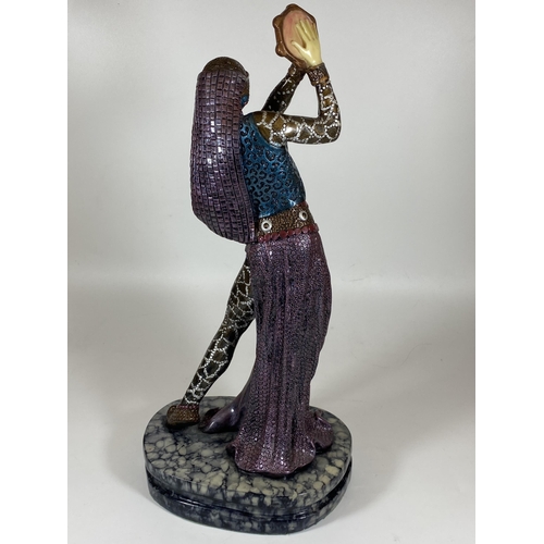 11 - AN ART DECO STYLE FIGURE OF A FEMALE DANCER, HEIGHT 40CM