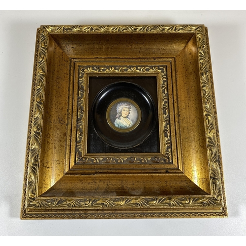 16 - A GILT FRAMED PORTRAIT OF A LADY, 23 X 23CM