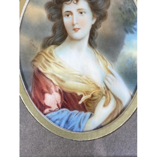 5 - A GEORGIAN 18TH CENTURY HAND PAINTED PORTRAIT OF A LADY, SIGNED 'PLIMON' AND DATED TO THE REVERSE, I... 