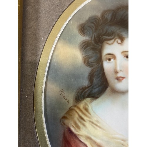 5 - A GEORGIAN 18TH CENTURY HAND PAINTED PORTRAIT OF A LADY, SIGNED 'PLIMON' AND DATED TO THE REVERSE, I... 