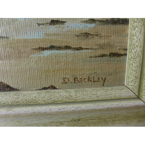 301 - D BECKLEY (BRITISH 20TH CENTURY) 'SEA VIEW ISLE OF WIGHT', OIL ON BOARD, SIGNED, 25X32CM, FRAMED