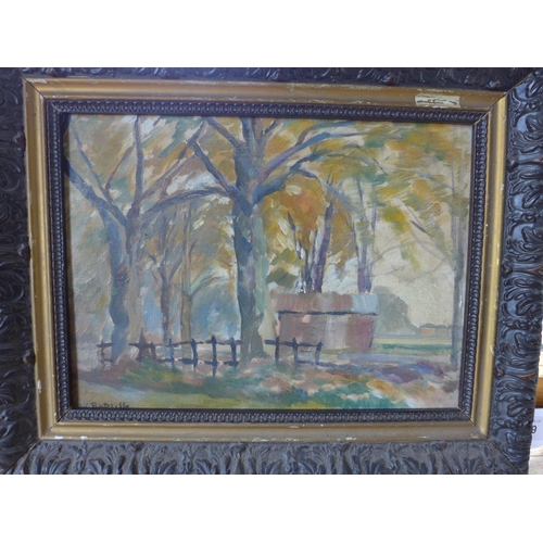 309 - W RATCLIFFE (BRITISH 20TH CENTURY), COTTAGE IN A WOODLAND SETTING, OIL ON BOARD, SIGNED, 22X30CM, FR... 