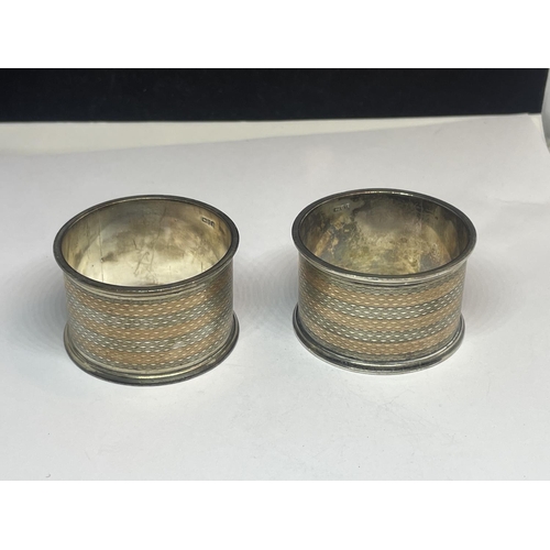 536 - TWO HALLMARKED CHESTER SILVER NAPKIN RINGS