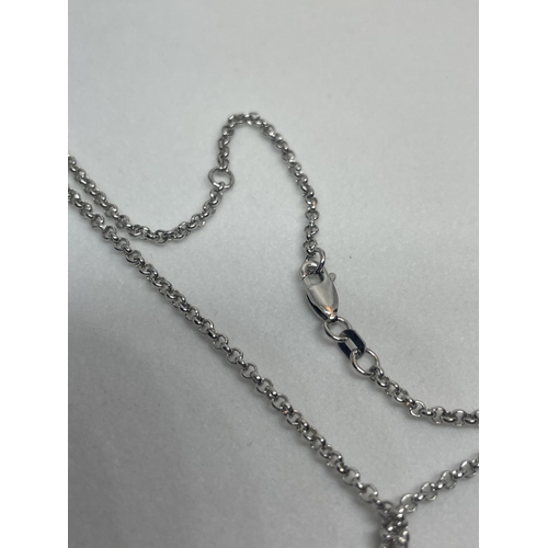 552 - A SILVER NECKLACE WITH A HALLMARKED SILVER MASONIC MEDAL IN A PRESENTATION BOX