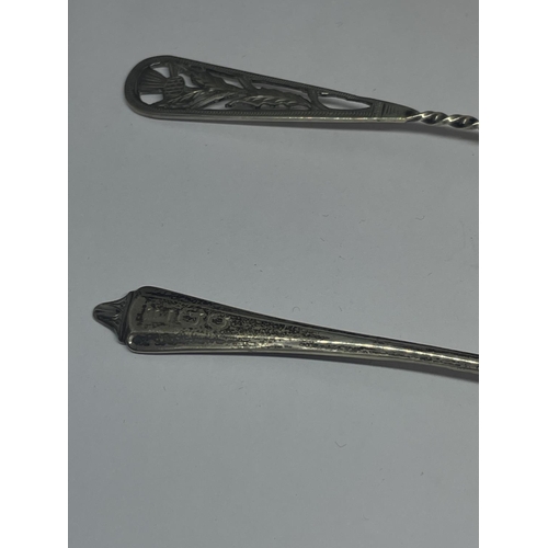 591 - TWO HALLMARKED BIRMINGHAM SILVER SPOONS