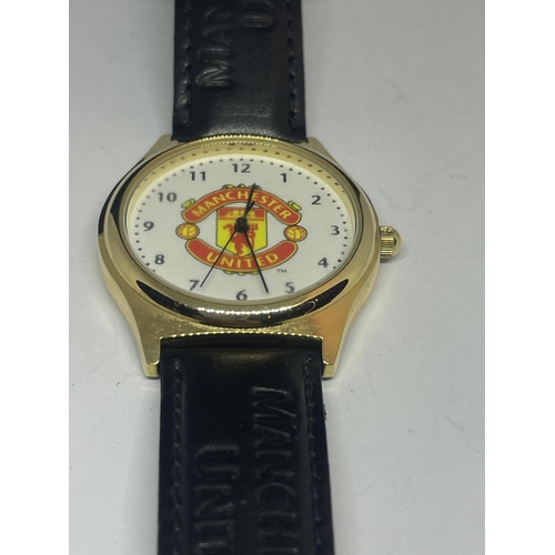 596 - A MANCHESTER UNITED WRIST WATCH SEEN WORKING BUT NO WARRANTY