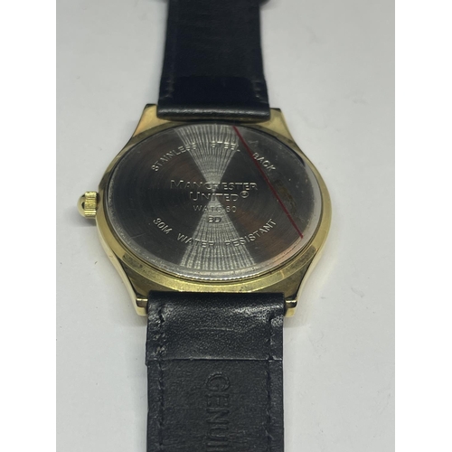 596 - A MANCHESTER UNITED WRIST WATCH SEEN WORKING BUT NO WARRANTY