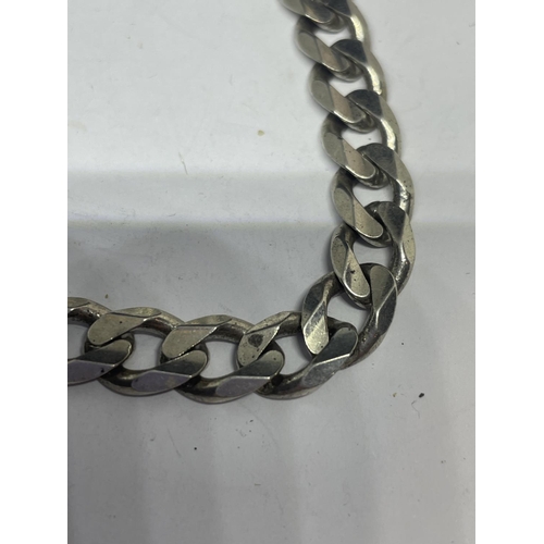 622 - A HEAVY SILVER FLAT LINK BRACELET