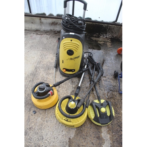 11 - KARCHER POWER WASHER WITH 3 PATIO CLEANERS  NO VAT