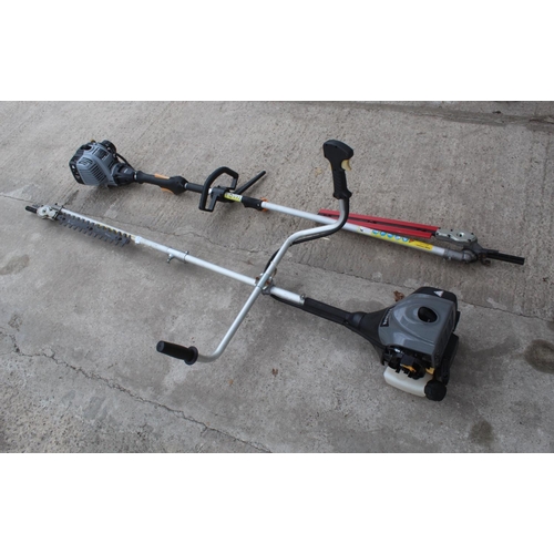 47 - A TITAN LONG REACH PETROL HEDGE CUTTER AND BAUKER LONG REACH PETROL HEDGE CUTTER  + VAT