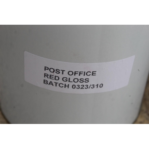2 TINS OF POST OFFICE RED PAINT + VAT