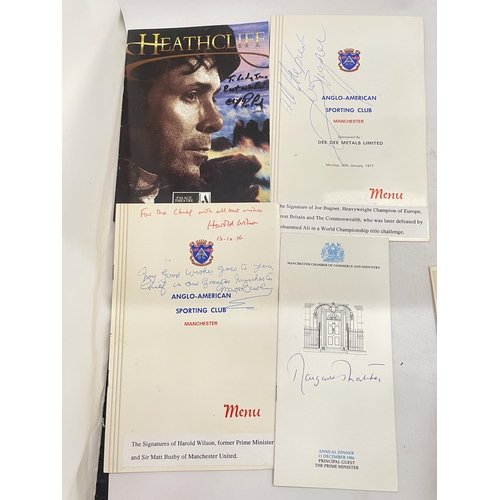 37 - A COLLECTION OF SIGNED EPHEMERA, SPORTING ITEMS, SIGNED 1991 FA CHALLENGE CUP FINAL BROCHURE, BATTLE... 