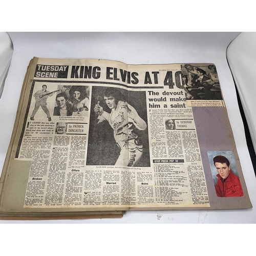 39 - A 1970'S ELVIS PRESLEY AUTOGRAPH FROM AN ELVIS PRESLEY SCRAP BOOK - BELIEVED AUTHENTIC BUT NO PROVED... 