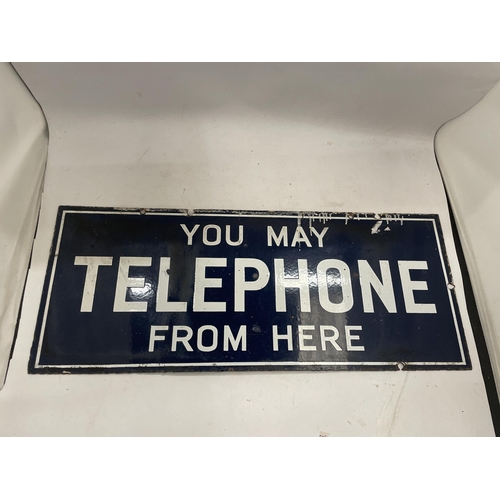 40 - A DOUBLE SIDED ENAMEL TELEPHONE SIGN, 56 X 23CM