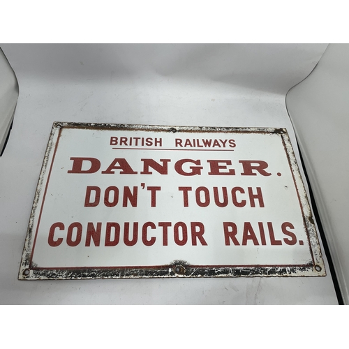 54 - A BRITISH RAILWAYS ENAMEL SIGN 32 X 51CM