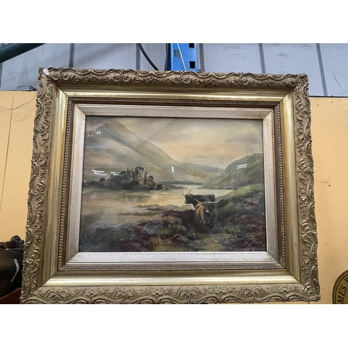 61 - A PAIR OF 19TH CENTURY GILT FRAMED HIGHLAND CATTLE WATERCOLOURS