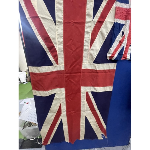 85 - TWO VINTAGE UNION JACK FLAGS