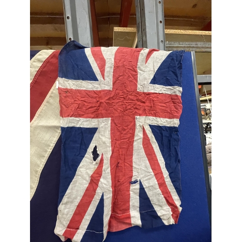 85 - TWO VINTAGE UNION JACK FLAGS