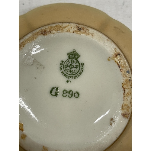 90 - A COLLECTION OF LOCKE & CO WORCESTER BLUSH IVORY CERAMICS, TWO WITH HALLMARKED SILVER TOPS