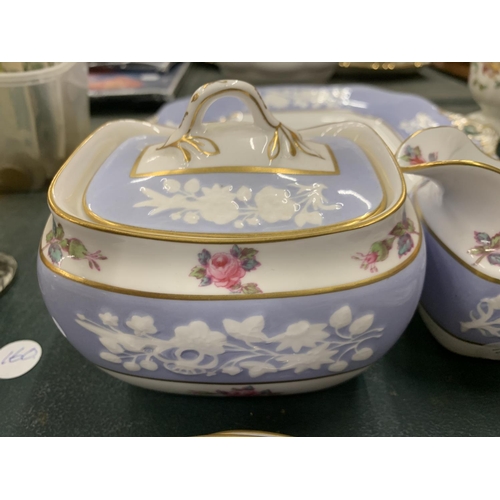 119 - A COPELAND SPODE ,MARITIME ROSE' TEASET TO INCLUDE A CAKE PLATE, SUGAR BOWL, CREAM JUG, CUPS, SAUCER... 