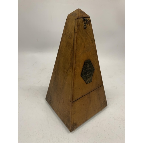 129 - A MAHOGANY CASED METRONOME