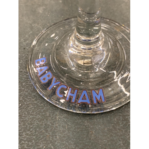 137 - SEVEN VINTAGE BABYCHAM GLASSES