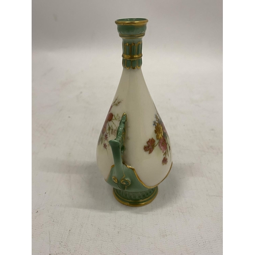 140 - A ROYAL WORCESTER HAND PAINTED BUD VASE HEIGHT 11.5CM