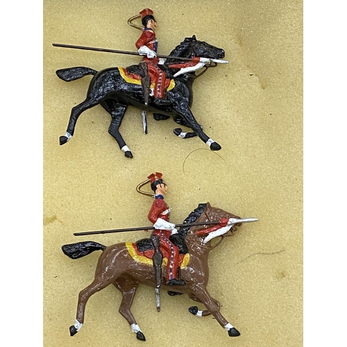 174A - SIX METAL ROYAL HORSE LANCERS CIRCA 1900 LLIVERY