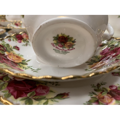 219 - A LARGE QUANTITY OF ROYAL ALBERT OLD COUNTRY ROSES TO INCLUDE COFFEEPOTS, BUTTER DISH, UTENSILS, DIN... 