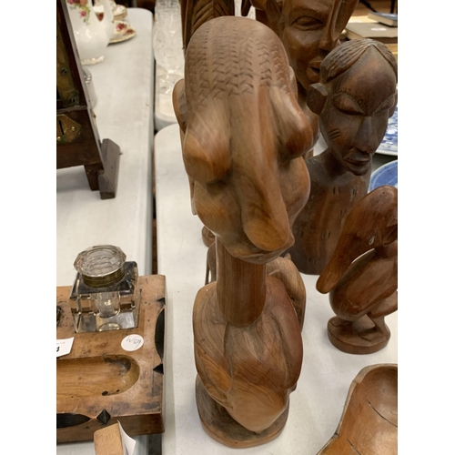 232 - SEVERAL AFRICAN HAND SCULPTURED FIGURES