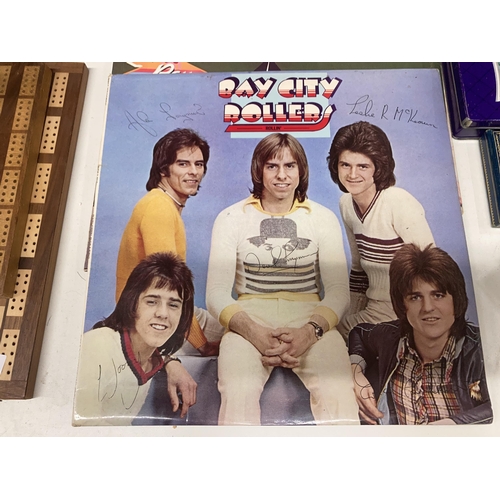 840 - A GROUP OF BAY CITY ROLLERS RECORDS TO INCLUDE SIGNED EXAMPLE